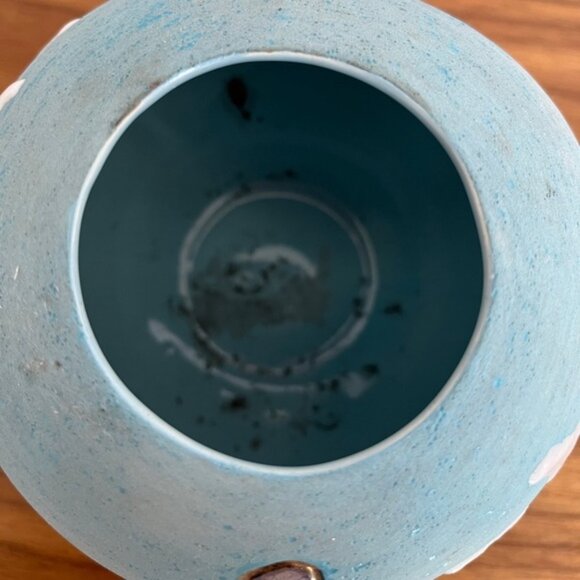 VERA RUSSELL Signed Vase Pottery Southwestern Decor Cut Out 22kt Gold Detail - Picture 13 of 13